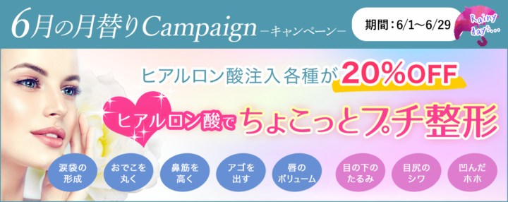 ヒアルロン酸でちょこっとプチ整形20%OFF